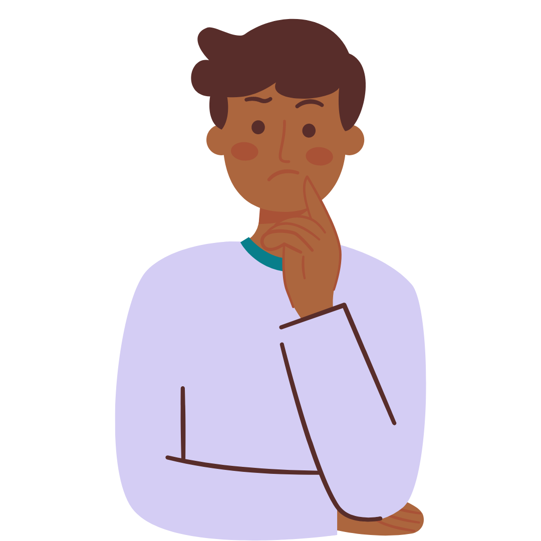 Vector illustration of a man with brown skin looking confused